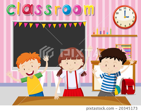 Children being happy in classroom 20345173