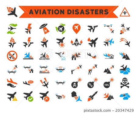 Aviation Disasters Vector Icons Aviation Disasters Vector Icons 20347429