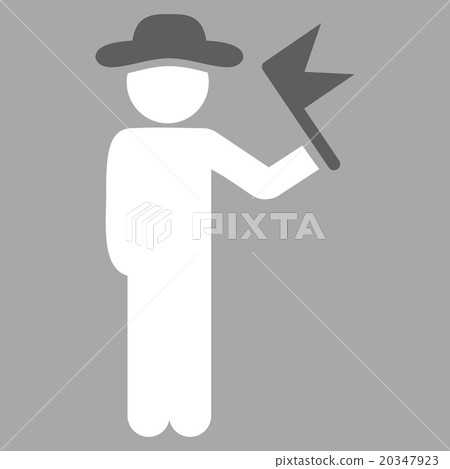 Boy With Flag Icon Boy With Flag Icon 20347923