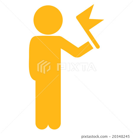 Guy With Flag Icon Guy With Flag Icon 20348245