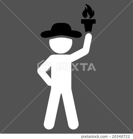 Human Figure With Freedom Torch Icon Human Figure With Freedom Torch Icon 20348722