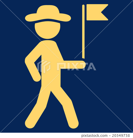 Human Figure Flag Guide Icon Human Figure Flag Guide Icon 20349738