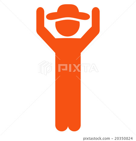 Gentleman Hands Up Icon - Stock Illustration [20350824] - PIXTA