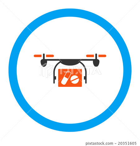 Medical Quadcopter Rounded Vector Icon Medical Quadcopter Rounded Vector Icon 20351605