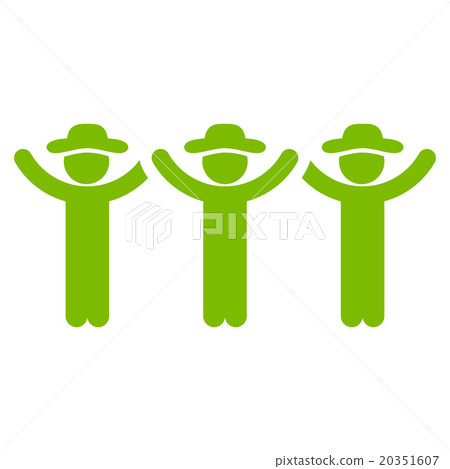 Male Persons Hands Up Roundelay Icon 20351607