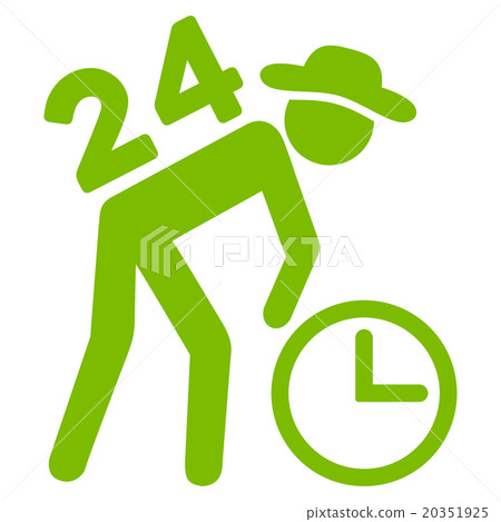Around The Clock Work Icon - Stock Illustration [20351925] - PIXTA