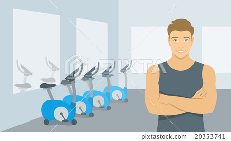 Personal fitness trainer man in gym illustration Personal fitness trainer man in gym illustration 20353741