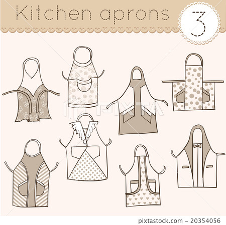 set of kitchen aprons 3 - Stock Illustration [20354056] - PIXTA