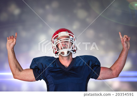 Composite image of rugby player celebrating while pointing up Composite image of rugby player celebrating while pointing up 20354591