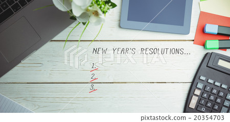 Composite image of new years resolution list Composite image of new years resolution list 20354703