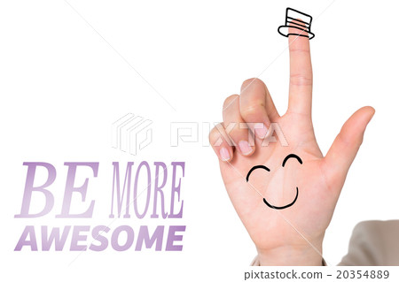 Composite image of businesswoman pointing 20354889