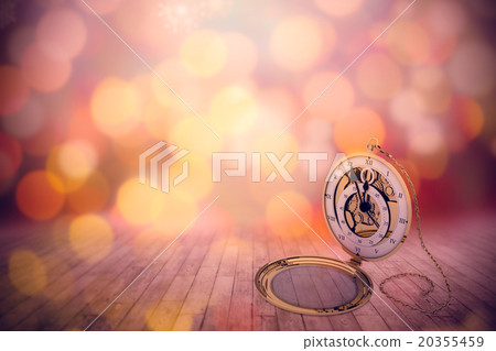 Composite image of vintage pocket clock with chain 20355459