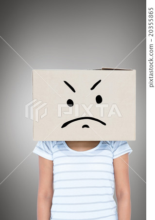 Composite image of depressed woman with box over head 20355865