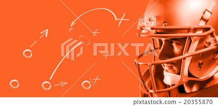 Composite image of serious american football player in red jerse 20355870