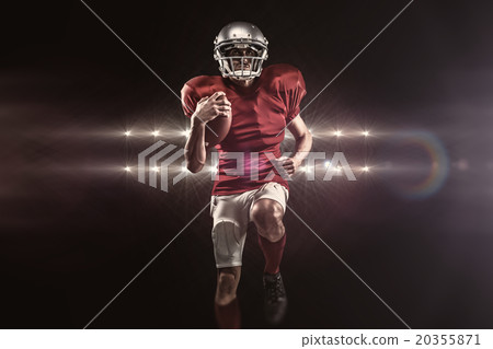 Composite image of full length of american football player in re 20355871