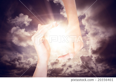 Composite image of hands showing 20356401
