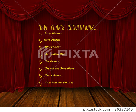 Composite image of list of new years resolution on white backgro Composite image of list of new years resolution on white backgro 20357149
