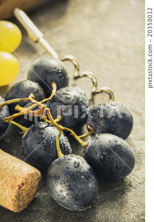 grapes and wine cork grapes and wine cork 20358012