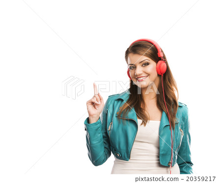 Girl with headphones Girl with headphones 20359217