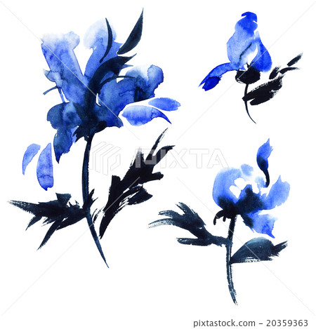 Blue flowers illustration Blue flowers illustration 20359363