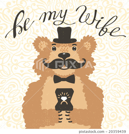 Be my wife. Hipster bear with an offer of marriage Be my wife. Hipster bear with an offer of marriage 20359439