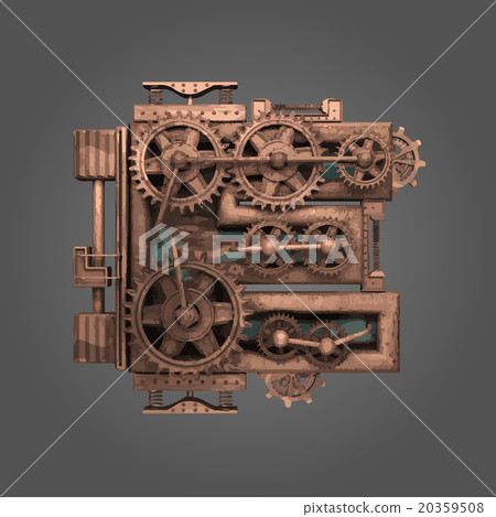 e vector rusted letter with gears e vector rusted letter with gears 20359508