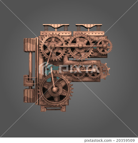 f vector rusted letter with gears f vector rusted letter with gears 20359509