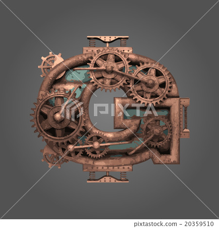 g vector rusted letter with gears g vector rusted letter with gears 20359510