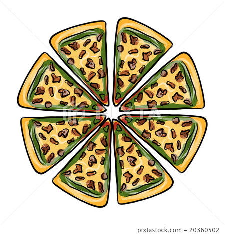 Pieces of pizza, sketch for your design Pieces of pizza, sketch for your design 20360502