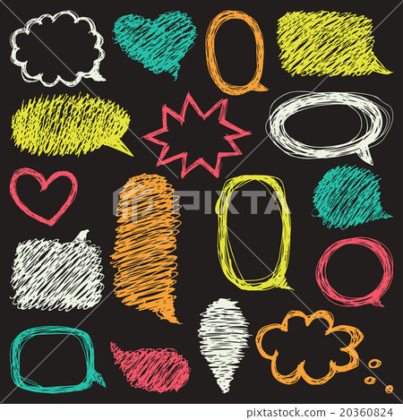Set of hand drawn speech and thought bubbles. - Stock Illustration ...