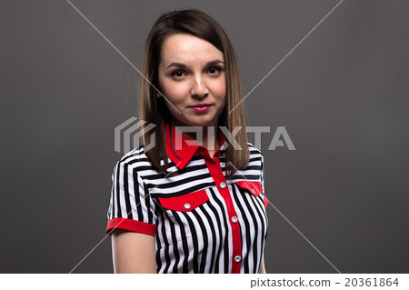 Welcoming brunette woman Welcoming brunette woman 20361864