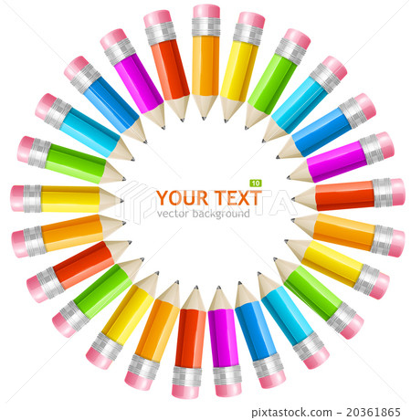 Vector rainbow pencils frame Vector rainbow pencils frame 20361865