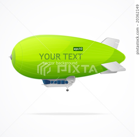 Green dirigible balloon and text. Vector Green dirigible balloon and text. Vector 20362149