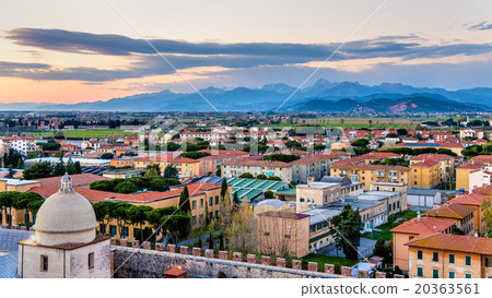 View of the Apuan Alps from the Pisa Tower - Italy 20363561