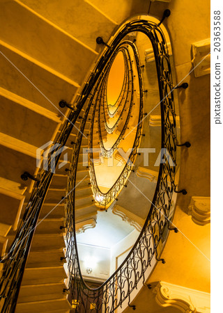 Staircase in a building of Genoa, Italy 20363588