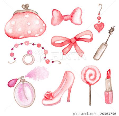 Pink watercolor elements Pink watercolor elements 20363756