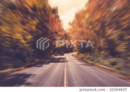 Country asphalt road in motion blur  20364687