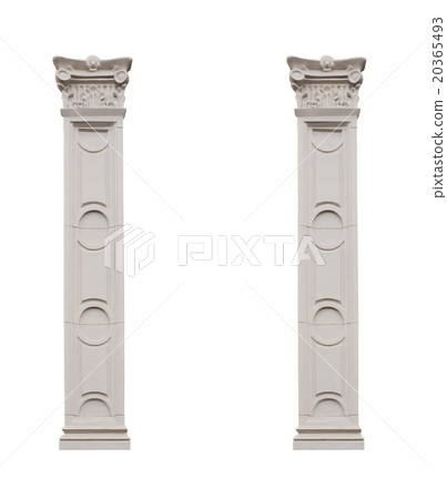 Beautiful pillars isolated on white background Beautiful pillars isolated on white background 20365493