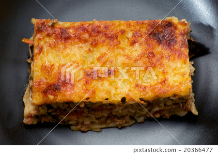 Piece of lasagna close up Piece of lasagna close up 20366477