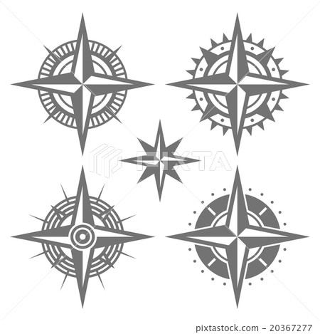 Wind Rose Retro Design Set. Vector - Stock Illustration [20367277] - PIXTA