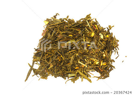 Dried green tea close-up. 20367424