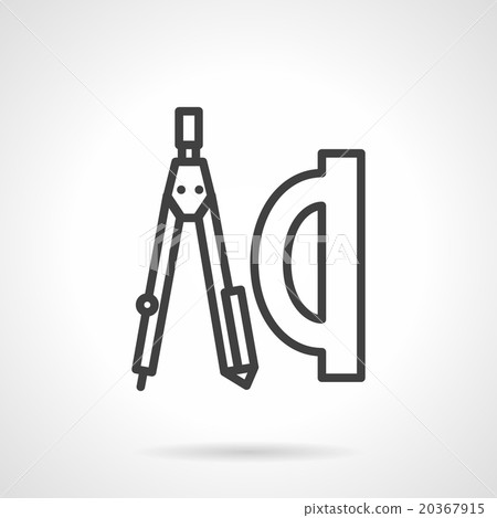 School supplies simple line vector icon. Geometry 20367915