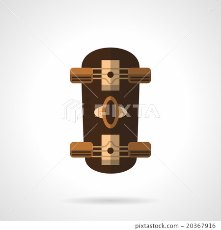 Brown longboard flat color vector icon. 20367916