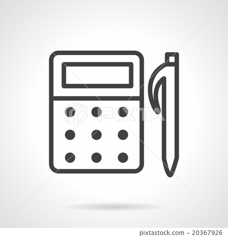 School supplies line vector icon. Mathematics 20367926