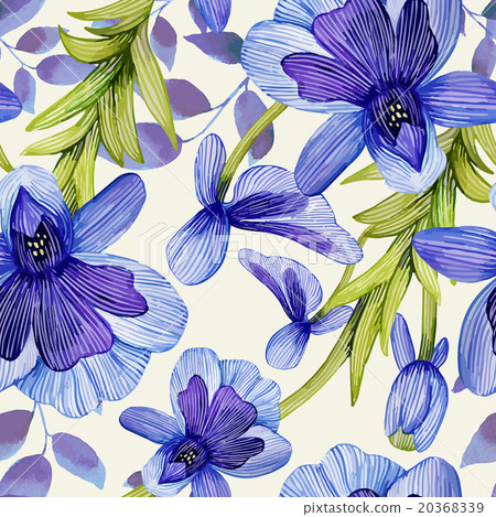 Watercolor flowers seamless pattern. Watercolor flowers seamless pattern. 20368339