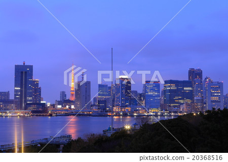 Tokyo port Night view Harumi wharf 20368516