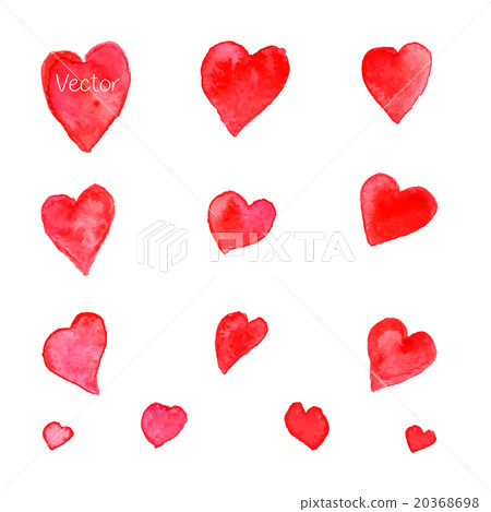Set of watercolor hearts. Vector. - Stock Illustration [20368698] - PIXTA