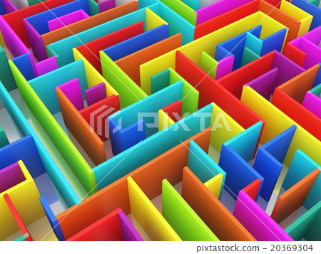 colorful endless maze 3d illustration 20369304