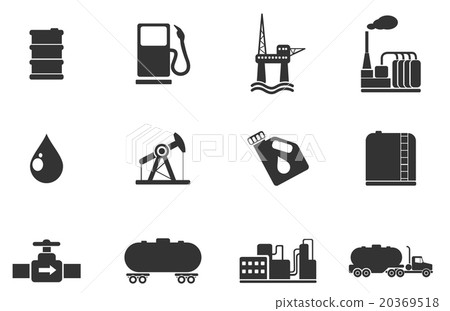 Oil and petrol industry objects icons 20369518