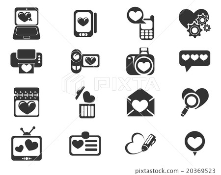 Love messages icon set 20369523